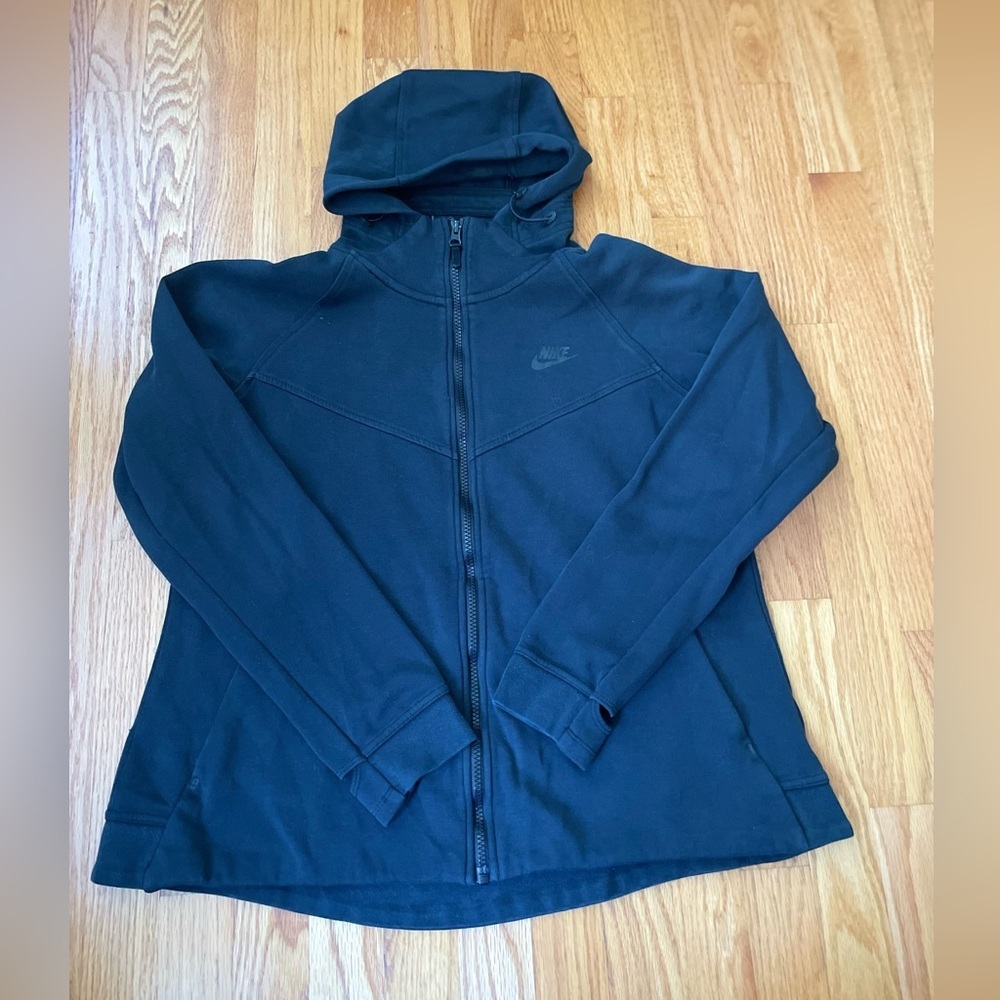 Nike Tech Black Full-Zip Hooded Sweatshirt